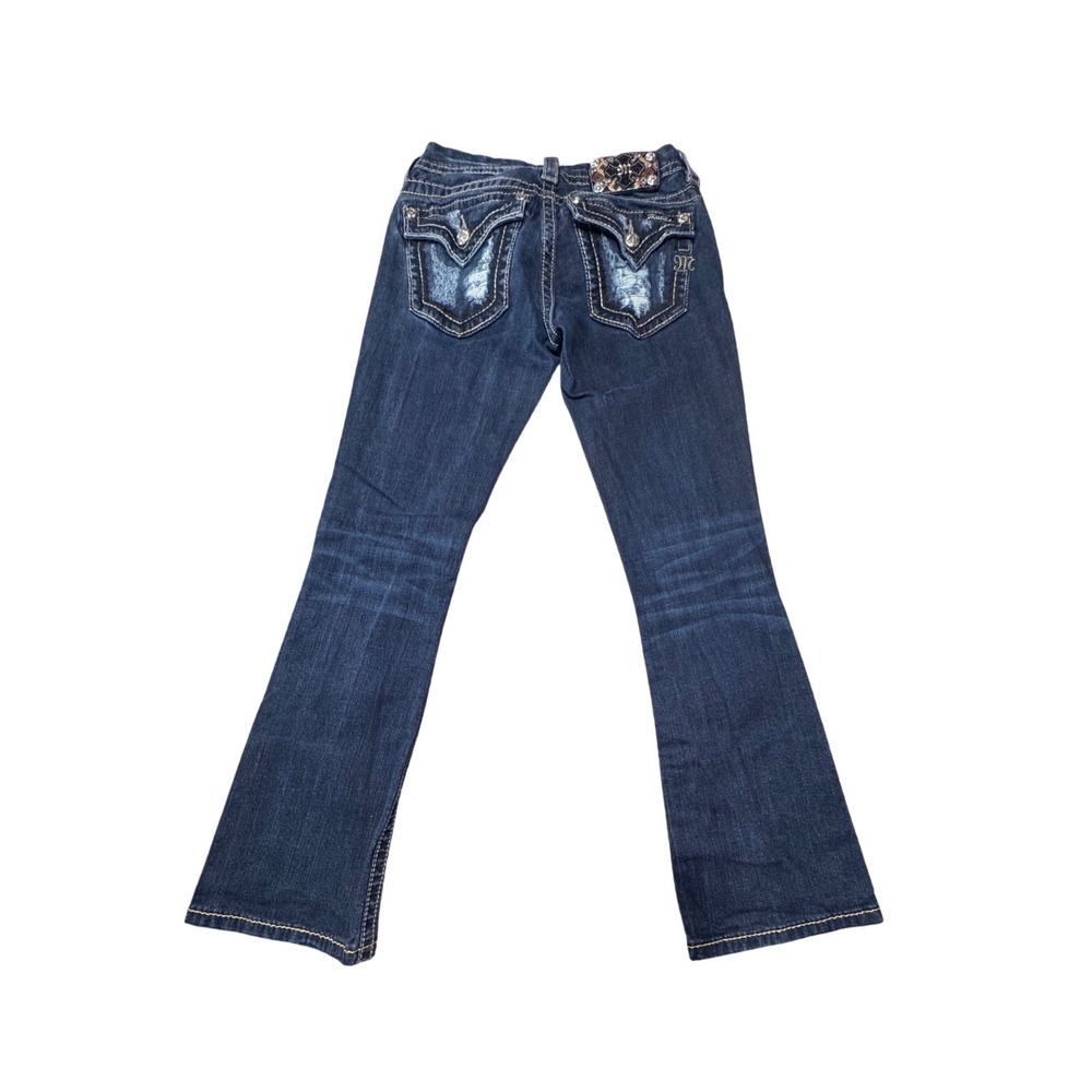 Miss Me Jeans Women 26 Signature Bootcut Denim Dark Wash Embellished Y2K Western